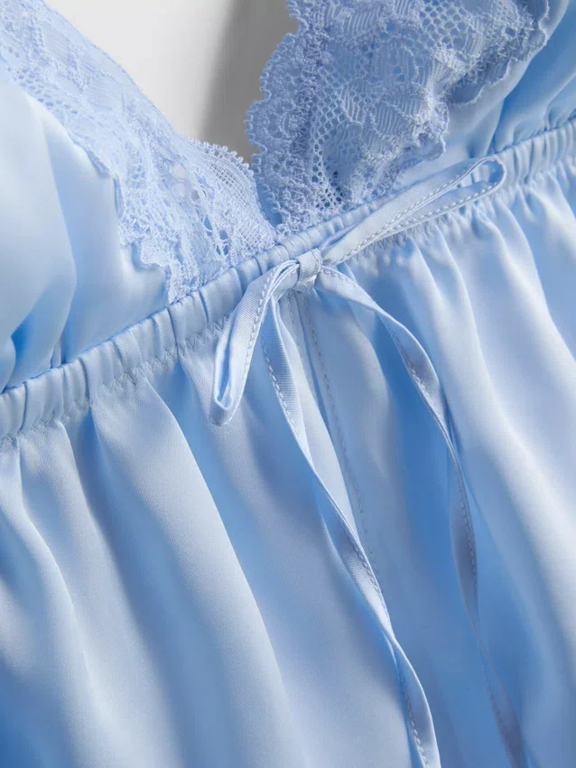 Menyasszonyi szatén csipkés babydoll bralette