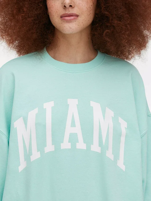 „Miami” feliratú, oversize pulóver