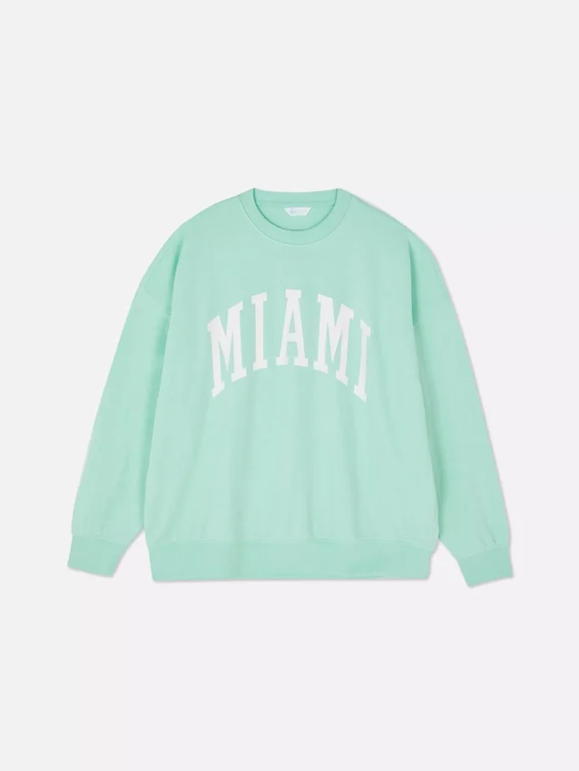 „Miami” feliratú, oversize pulóver