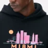 Miami skyline kapucnis pulóver