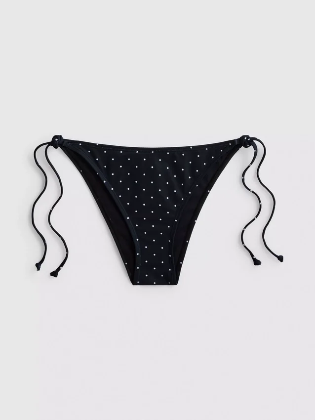 Mintás, oldalt kötős bikini alsó