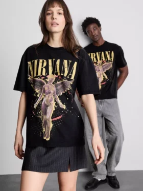 Nirvana angyalos grafikás póló