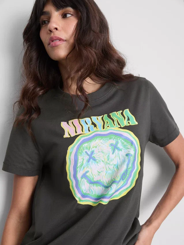 Nirvana mosott pamut bandás póló