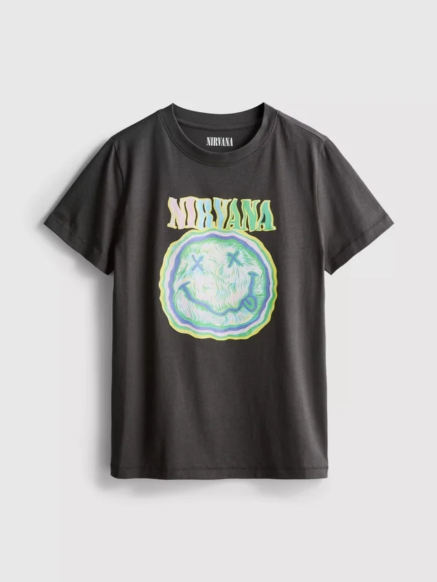 Nirvana mosott pamut bandás póló