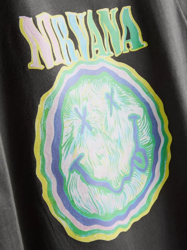 Nirvana mosott pamut bandás póló