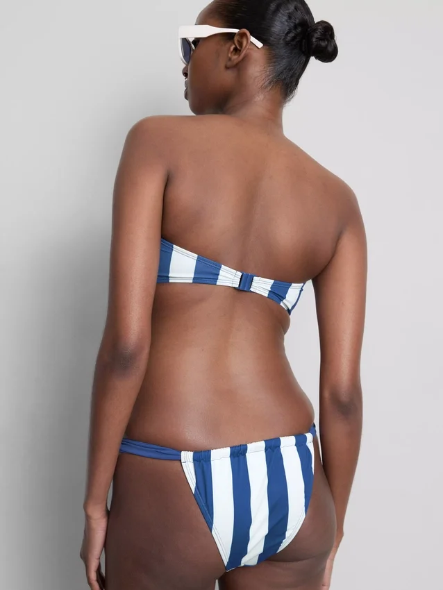 Nyomtatott függöny mintás bikini alsó