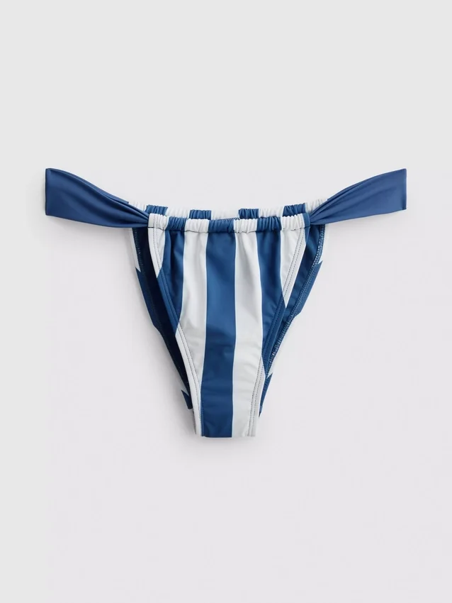 Nyomtatott függöny mintás bikini alsó
