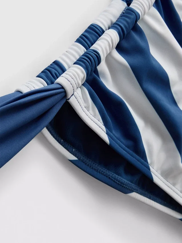 Nyomtatott függöny mintás bikini alsó