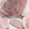Nyomtatott push-up melltartó és tanga szett