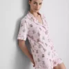 Nyomtatott teddy boyfriend rövid pizsama