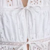 Pamut broderie nyakkendős felső