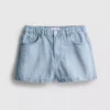 Pamut-denim A-vonalú rövidnadrág