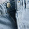 Pamut-denim A-vonalú rövidnadrág