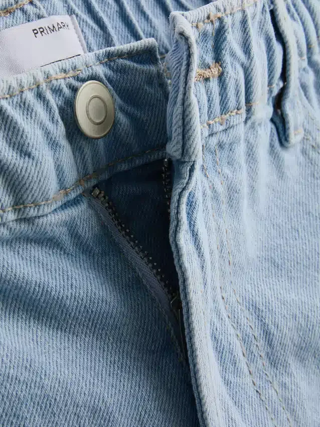 Pamut-denim A-vonalú rövidnadrág