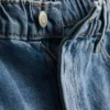 Pamut-denim A-vonalú rövidnadrág