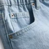 Pamut-denim A-vonalú rövidnadrág