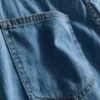 Pamut denim aszimmetrikus, átlapolt szoknya-nadrág