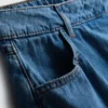 Pamut denim aszimmetrikus, átlapolt szoknya-nadrág