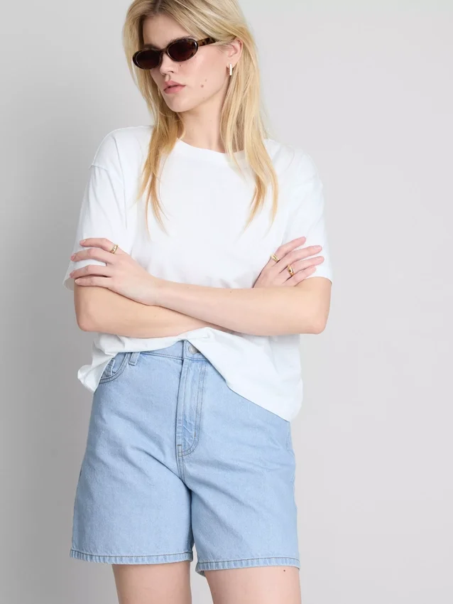 Pamut denim bermuda nadrág