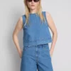 Pamut denim bermuda nadrág