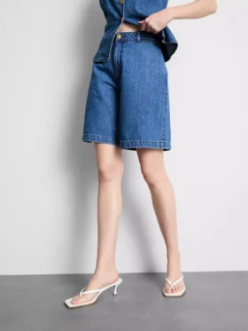 Pamut denim bermuda nadrág
