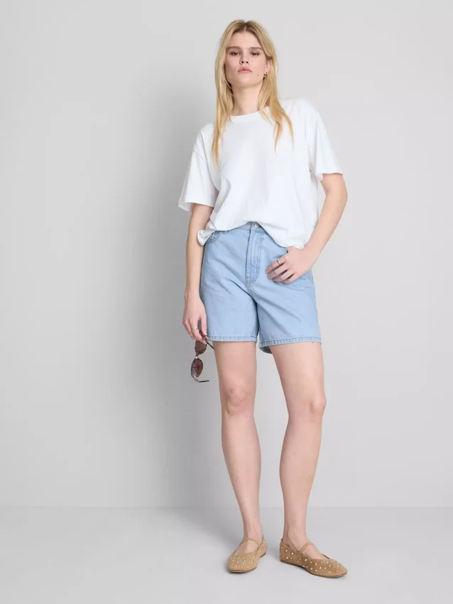 Pamut denim bermuda nadrág