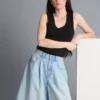 Pamut denim bermuda nadrág