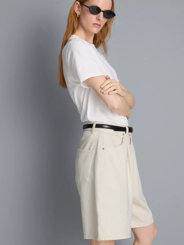Pamut denim bermuda nadrág