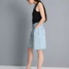 Pamut denim bermuda nadrág