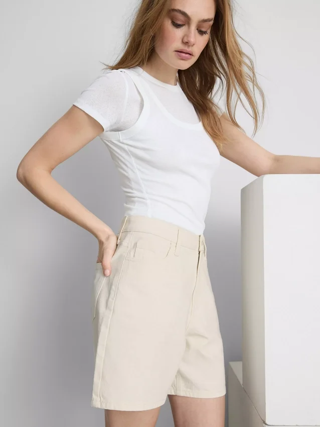 Pamut denim bermuda nadrág