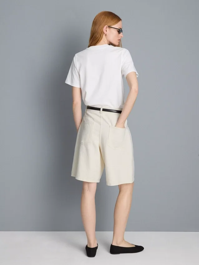 Pamut denim bermuda nadrág