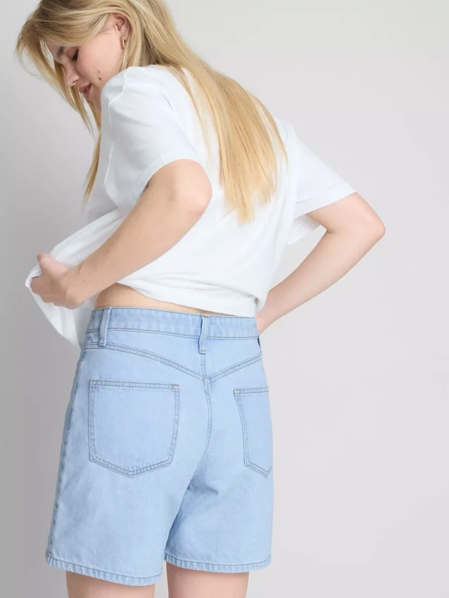 Pamut denim bermuda nadrág