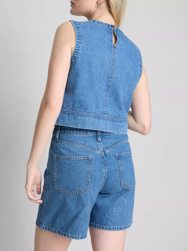 Pamut denim bermuda nadrág