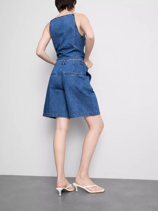 Pamut denim bermuda nadrág