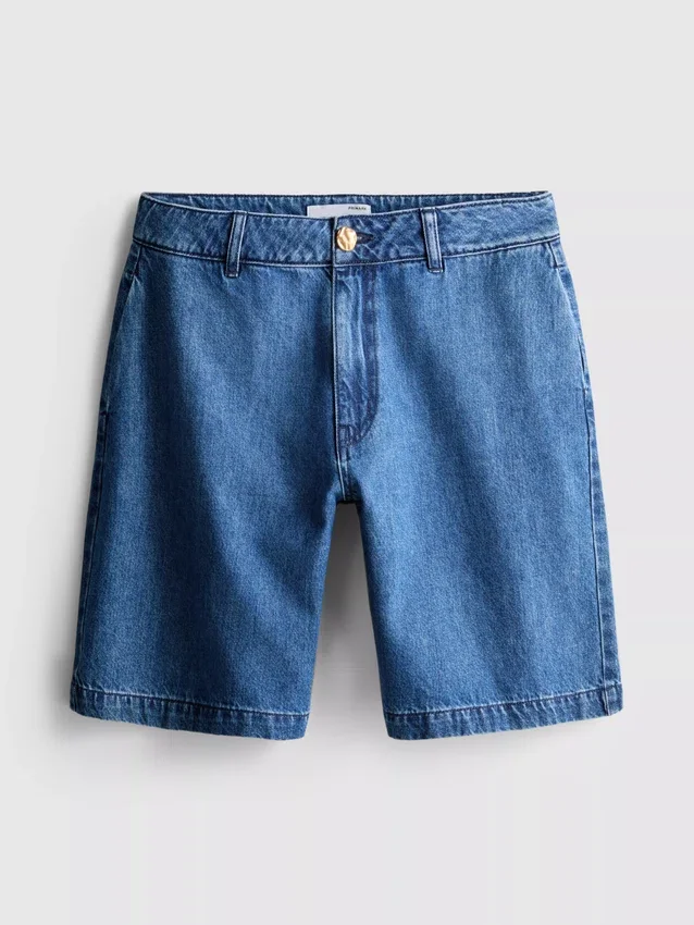 Pamut denim bermuda nadrág