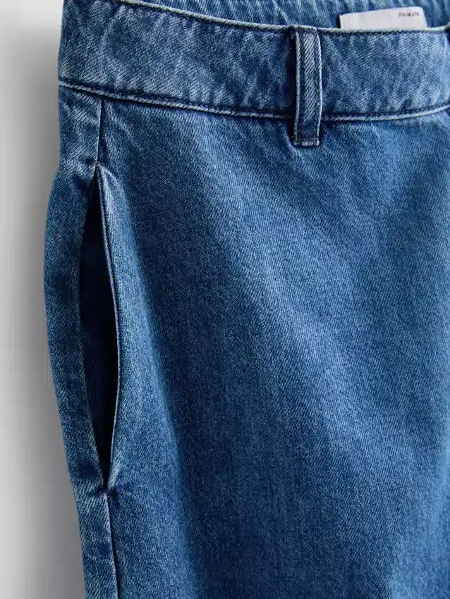 Pamut denim bermuda nadrág