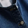 Pamut denim, derékban szűkített, rövid ujjú felső