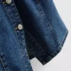 Pamut denim, derékban szűkített, rövid ujjú felső