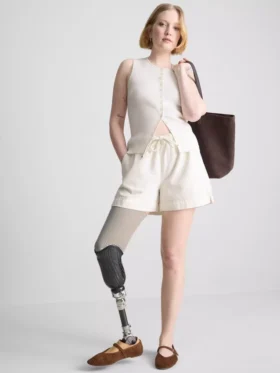 Pamut denim jogger rövidnadrág