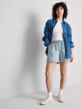 Pamut denim jogger rövidnadrág
