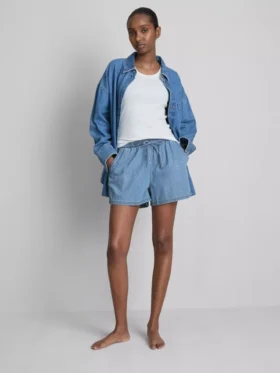 Pamut denim jogger rövidnadrág