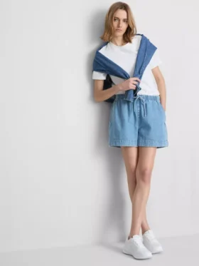 Pamut denim jogger rövidnadrág