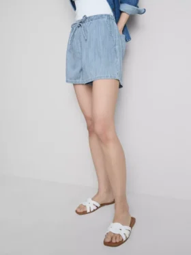 Pamut denim jogger rövidnadrág