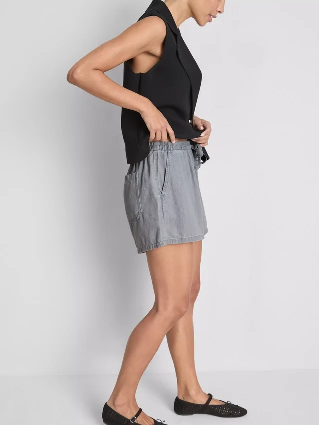 Pamut denim jogger rövidnadrág