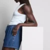 Pamut denim jogger rövidnadrág