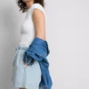 Pamut denim jogger rövidnadrág