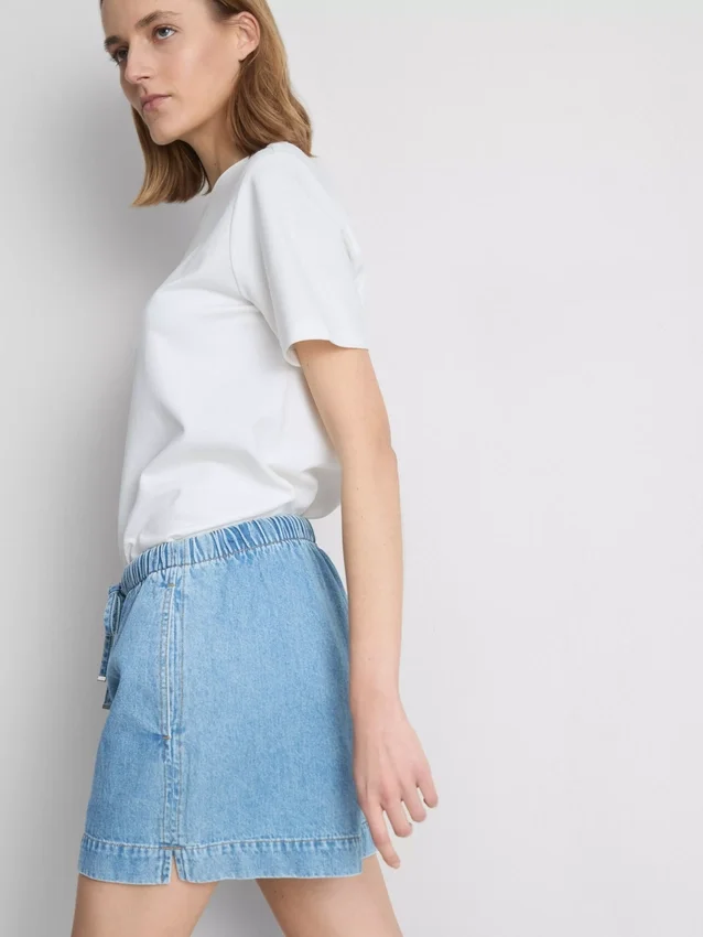 Pamut denim jogger rövidnadrág