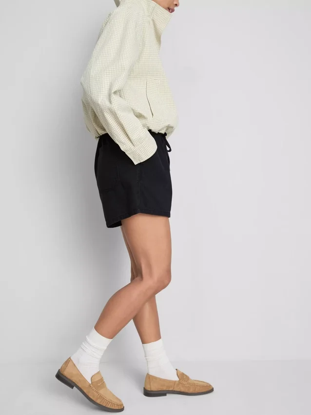 Pamut denim jogger rövidnadrág
