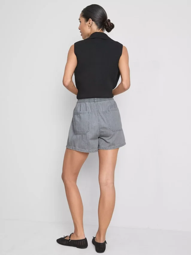 Pamut denim jogger rövidnadrág