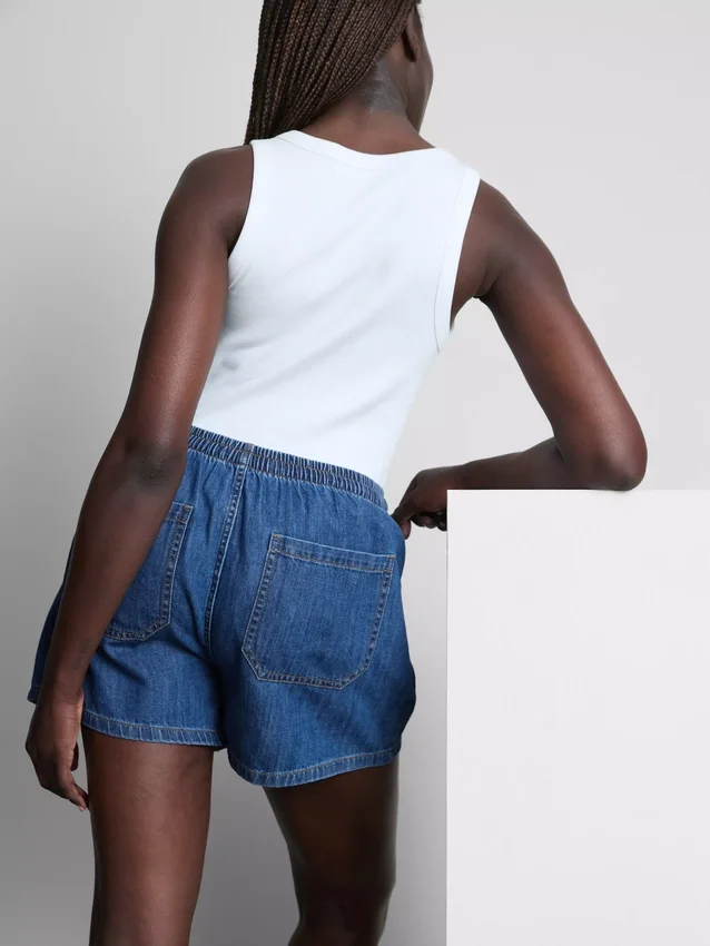 Pamut denim jogger rövidnadrág